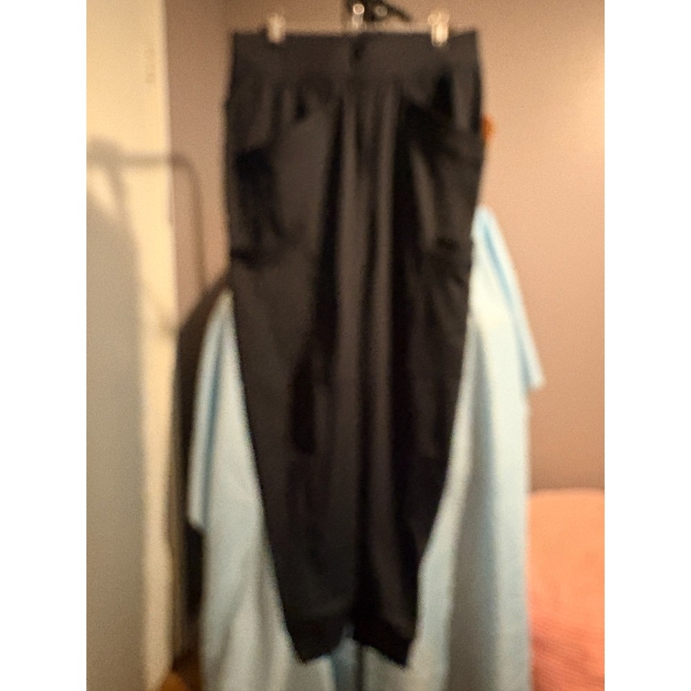 Urbane Men's Black Scrub Pants, Pockets, Cuffed Ankle Sz S